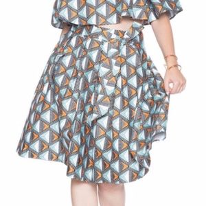 Eloquii Printed Studio Midi Skirt